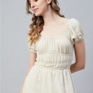 Puff Sleeve Midi Dress